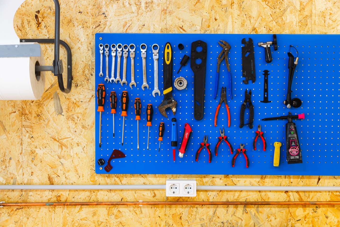 Panel de herramientas del taller